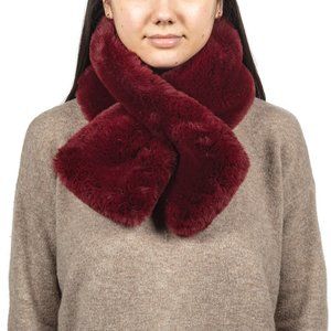 Fabulous Faux Fur Burgundy Pull Through Scarf